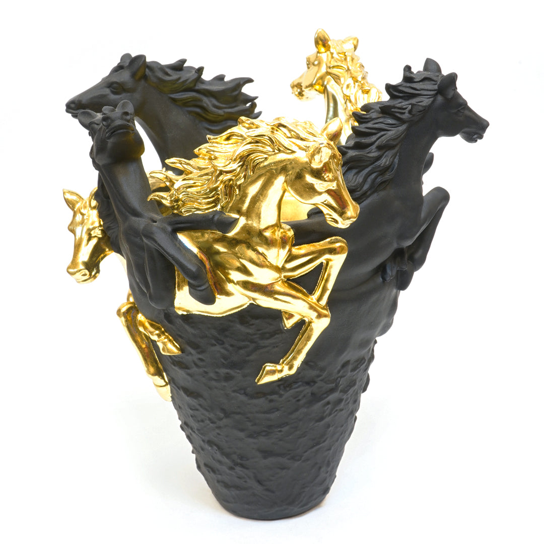 HORSE BURNER WITH GOLD & BLACK COLOR 15CM MABKHARA - carnelistyle