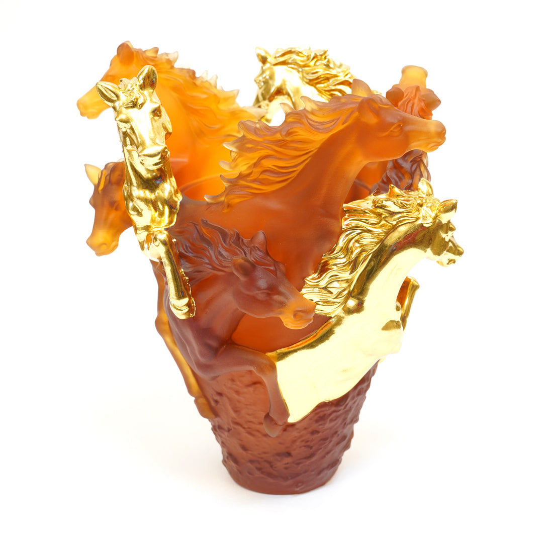 HORSE BURNER WITH GOLD & AMBER COLOR 15CM MABKHARA - carnelistyle